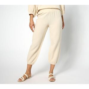 Belle Kim Gravel  Pants Sz S Beach Gauze Utility Ivory A644054 see matching top